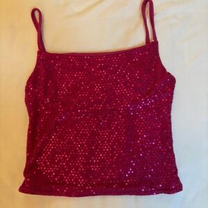 PrettyLittleThing Fuchsia Sequin Top
